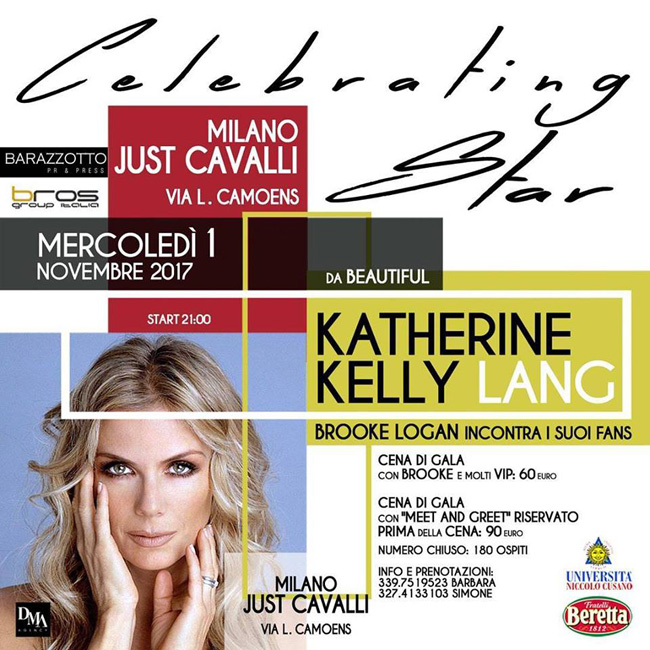 Katherine Kelly Lang a Milano 1 novembre 2017