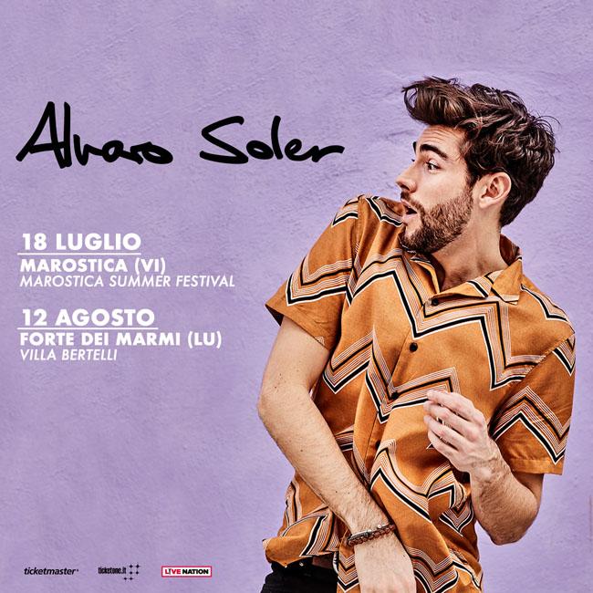 Alvaro Soler in Italia con due tappe del tour estivo 2018