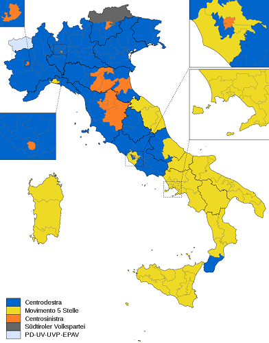La Geografia di "UnItalia" post elezioni politiche 2018