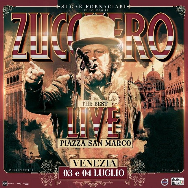 Zucchero Live 3 e 4 luglio: "The Best Live" in Piazza San Marco a Venezia