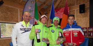 Sci, Niccolò Villani fa la doppietta nel Trofeo Città di Roma Recchia e Villani (Aquilotti Gran Sasso) durante la premiazione