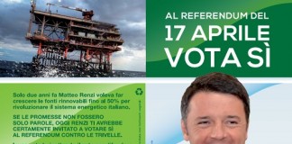 Greenpeace: “Renzi invita gli italiani a votare sì per rottamare le trivelle” Referendum Renzi