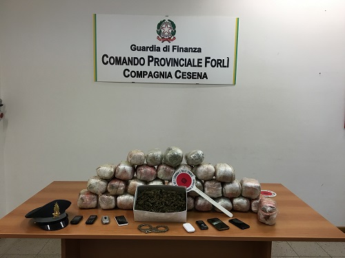 Forlì-Cesena sequestro di 19 chilogrammi di Marijuana