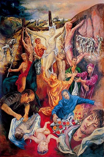 Guadagnuolo- Crocifi ssione, , olio su tela 300×200 cm