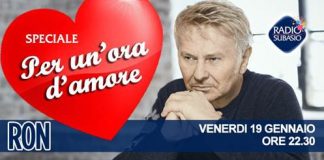 Ron ospite a Radio Subasio venerdì 19 gennaio Ron su Radio Subasio