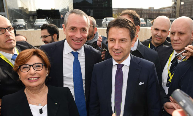 Poste incontra i Sindaci d'Italia_M.B. Farina, M. Del Fante, G.Conte