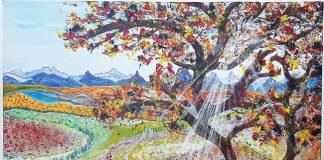 La dimensione sognante e fanciullesca di Bruna Tarascio raggi tela acrilico