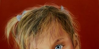 Ronnie Brogi, profondo interprete di sguardi in bilico tra Neoimpressionsmo e Iperrealismo asia pastelli su cartone