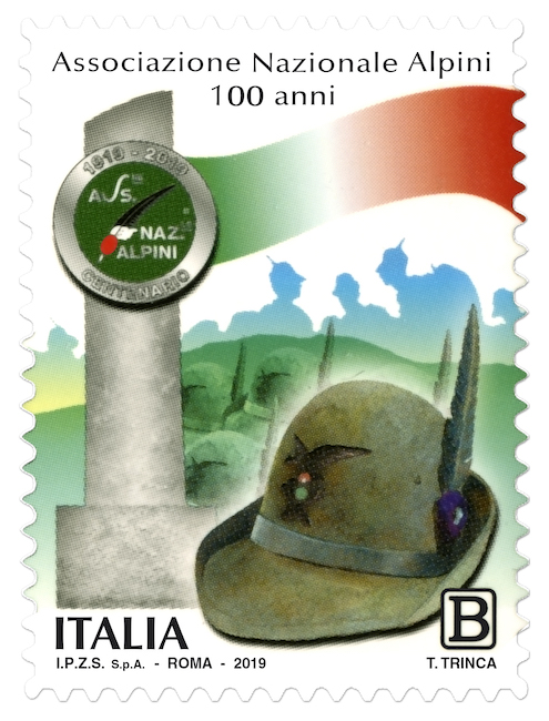Francobollo celebrativo per i 100 anni dell’Associazione Nazionale Alpini