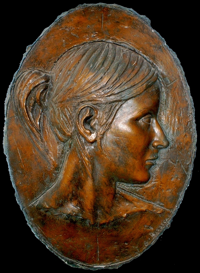 Simona, 2006, bronzo, h 55 cm - l 38 cm, collezione privata.