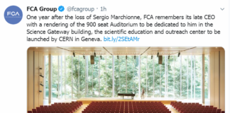 Auditorium intitolato a Sergio Marchionne al CERN di Ginevra