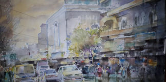 The delicate touches of Neo-impressionism watercolor by Lala Abde (IE) città di Sulaymania