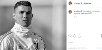 Juventus: Ronaldo si concentra sulla guarigione, “Tornerò presto”