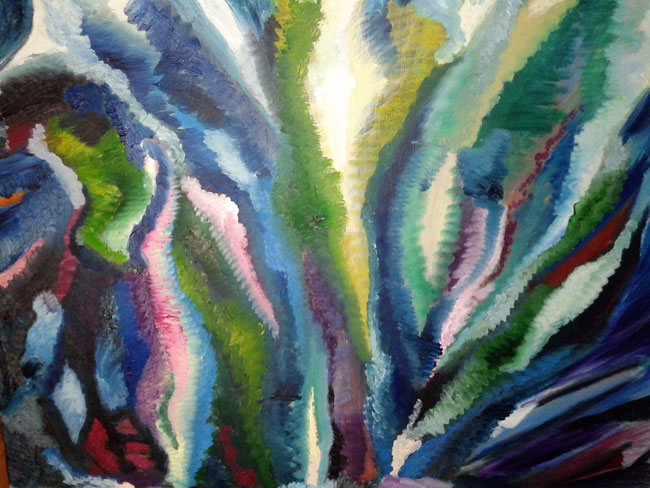 composizione astratta olio su tela anno 1986