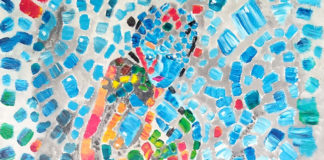 Le donne lievi e la realtà sfaccettata delle opere di Fabrizio Dessì la ragazza nel mosaico