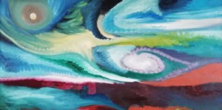 L’essenza della realtà trasformata in colore nelle opere di Mila Mecchia paesaggio lunare anno 1995