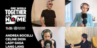 La preghiera di Céline Dion e Andrea Bocelli contro il Coronavirus lady gaga, celine dion, bocelli in the prayer