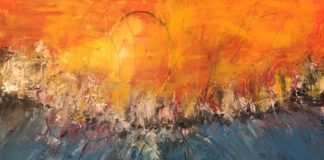 Elke Dabish’s Abstract Expressionism, searching for a balance between serenity and impetus (IE) sunrise elke dabisch