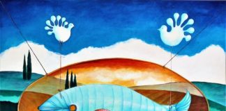 L’universo immaginario di Paolo Solei, tra pesci e altri animali per guardare la vita con ironia sorridente pesce ovale paolo solei