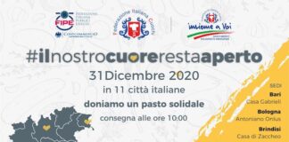 #ilnostrocuorerestaaperto, a Capodanno 2020 migliaia di pasti donati manifesto capodanno 2020