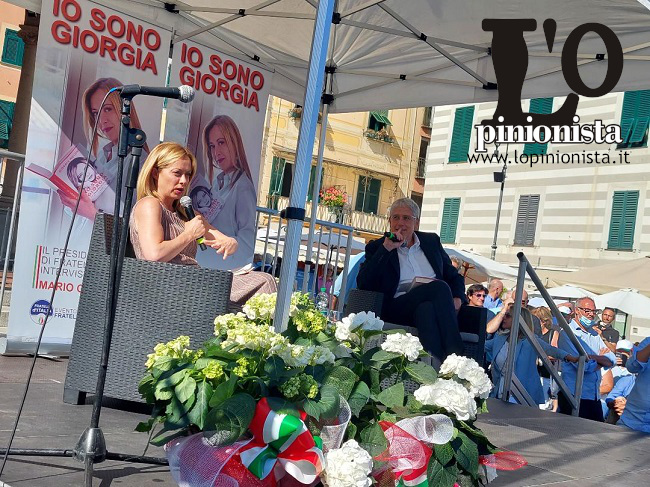 mario giordano con giorgia meloni