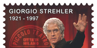 Un francobollo dedicato a Giorgio Strehler nel centenario della nascita francobollo Giorgio Strehler