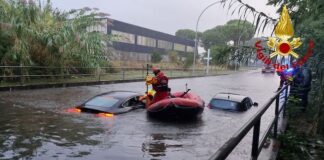 Maltempo nel forlivese, soccorsi due automobilisti bloccati in un sottopasso allagamenti forli-cesena