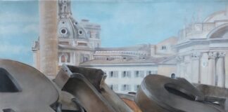 Il tocco morbido di Silvia Landini, tra Realismo e Metafisica per mantenere uniti ricordi e oggettività taberna ulpia acrilico silvia landini