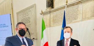 Il Premier Draghi in visita a Genova accolto dal Governatore Toti Premier Draghi e Governatore Toti