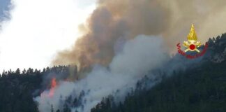 Allarme incendi in Veneto, nube di fumo sulla valle del Piave