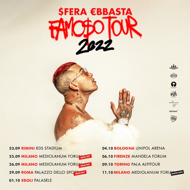 sfera ebbasta famoso tour 2022