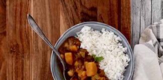 Zucca e ceci accompagnati dal riso basmati, una ricetta autunnale ceci in umido bauer