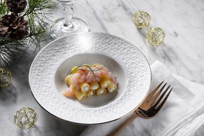 rigatoni kamut crema ricotta tartare gamberi rossi