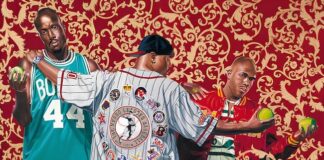 Kehinde Whiley, i classici dell’arte rivisitati in chiave Iperrealista Pop e con orgoglio afroamericano three graces