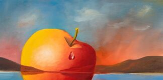 Il respiro della natura nelle opere di Gabriele Simic, tra Realismo e Simbolismo per ascoltare il senso più sottile della realtà apple with a drop