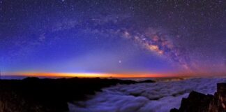 Isole Canarie, passaggio dello sciame meteorico delle Geminidi cumbres de la palma