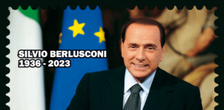 Un francobollo commemorativo di Silvio Berlusconi