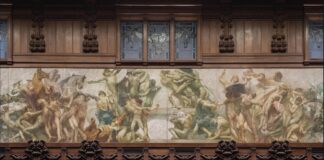 Anniversario Sartorio, le nuove immagini del fregio realizzate con il drone in Aula