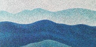Il respiro della natura nelle tele di Diana Torje, tra Puntinismo e Grafismo per esprimerne vitalità e sovrapposizioni esistenziali waves of blue