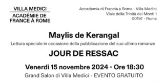 Villa Medici: lettura speciale di Maylis de Kerangal per la presentazione di “Jour de ressac”