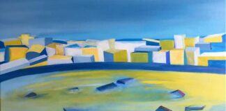 I panorami irreali di Juri Perin, tra geometricità e morbidezza per mettere in evidenza le contrapposizioni del vivere contemporaneo baia con navi affondate