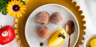 Canederli di ricotta fritti con sorbetto alle mele Topaz Bio: la ricetta canederli ricotta sorbetto alle mele