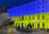 Montecitorio si illumina con la bandiera dell’Ucraina