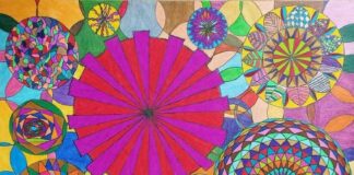 Esplosione di colori e vivacità narrativa nell’originale stile di Margaréta Nomülner, in bilico tra Espressionismo, Op Art e NeoPop party