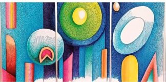 I misteriosi mondi paralleli di Alain Diot, tra Surrealismo Astratto e un marcato Divisionismo Grafico polyptique