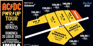Concerto degli AC/DC a Imola: la mappa area e biglietti ac/dc mappa settori 2025