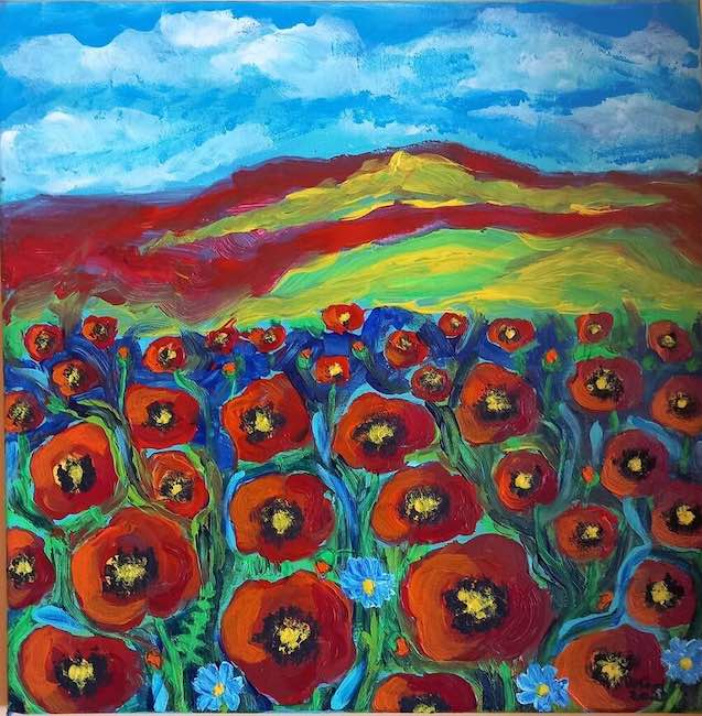 poppy field abstract