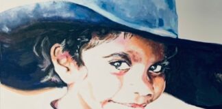 La purezza della luce nelle opere umanistiche e spirituali dell’Iperrealismo di Alexandra Schaffer cunning eyes acrilico