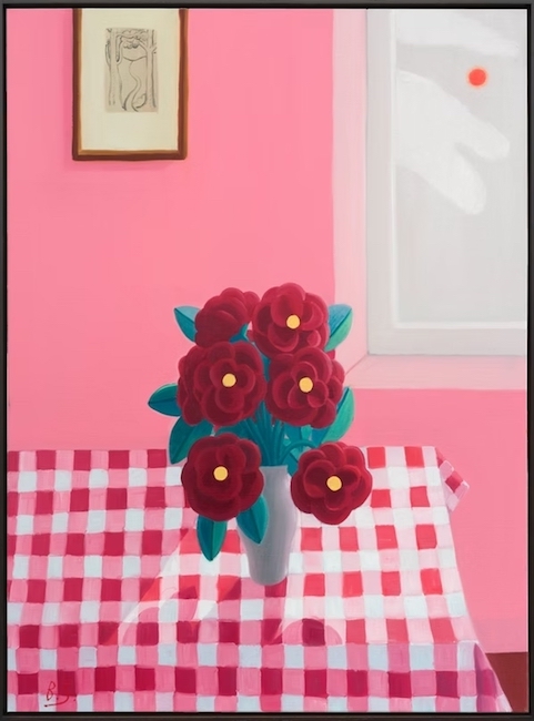 flowers in a pink room