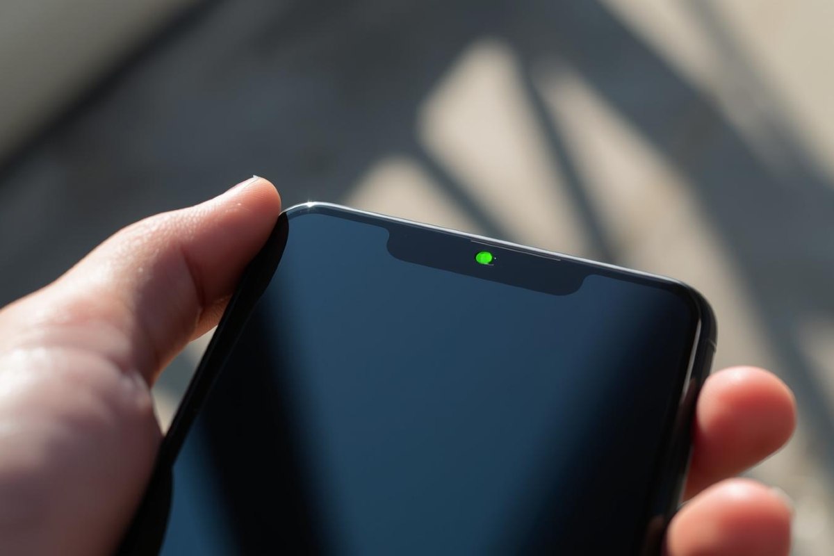 Smartphone puntino verde